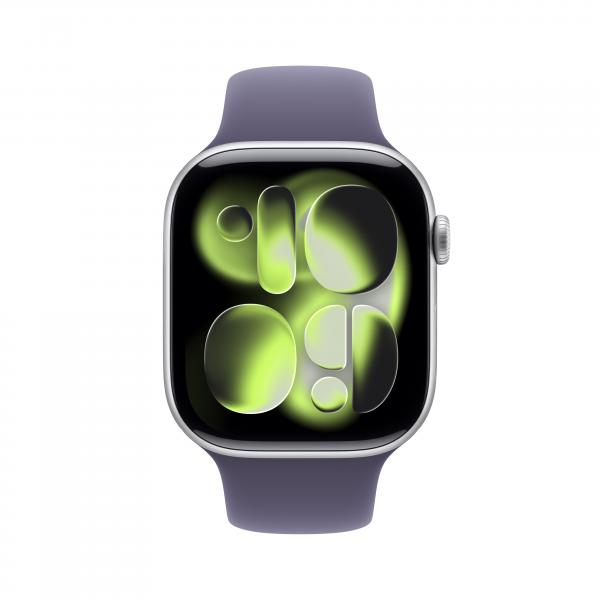 APPLE WATCH SERIES 11GPS E CELLULAR 46MM SILVER ALUMINIUM CASE WITH PURPLE FOG SPORT BAND, S/M [MFCP4QL/A]