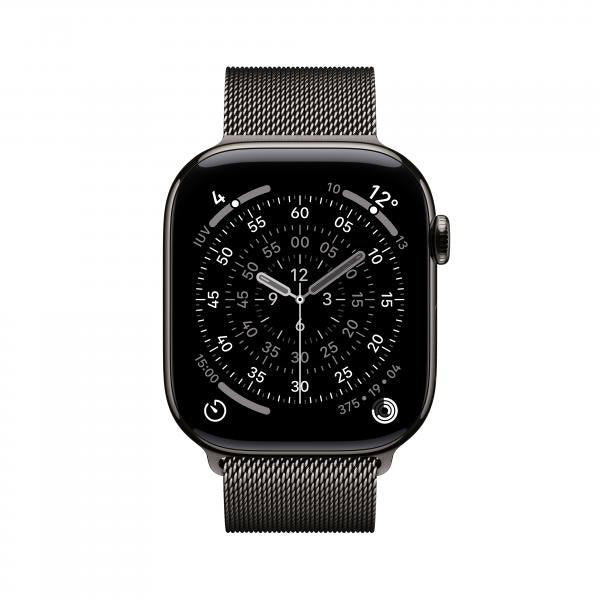 APPLE WATCH SERIES 11GPS E CELLULAR 46MMSLATE TITANIUM CASE WITH SLATE MILANESE LOOP, M/L [MFD44QL/A]