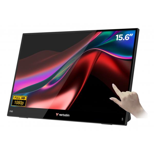 Verbatim Portable 15.6" FHD Touch Monitor LIGHT Monitor portatile Nero 39,6 cm (15.6") LCD 1920 x 1080 Pixel [32402]