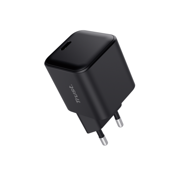 TRUST ALIMENTATORE/CARICABATTERIA 65W ULRTACOMPATTO USB-C GAN - CAVO RICARICA INCLUSO - PLASTICA RIC [26046]