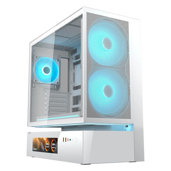 COUGAR CASE MID TOWER CFV 235 MESH BIANCO 2x160+x360+x120RGB+LED STRIP+LCD+ [CGR-2DA4W-MV]