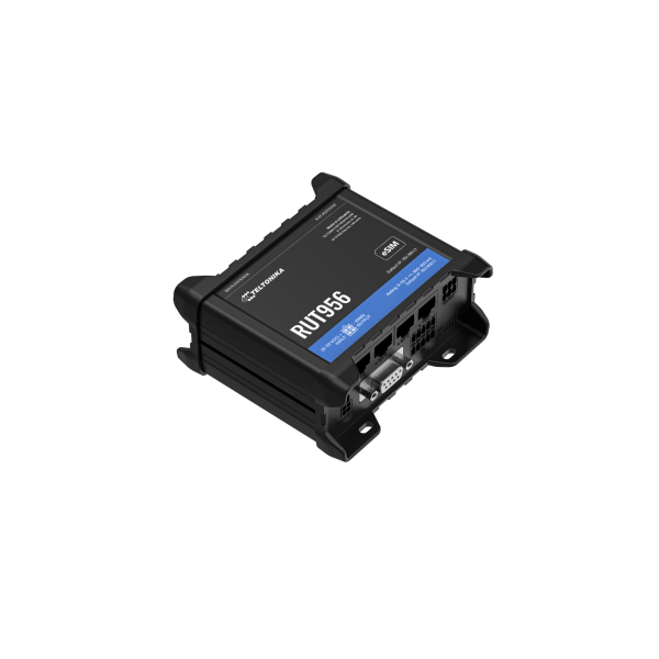 Teltonika RUT956 con e-Sim (CPU Mediatek) - LTE WLAN Router con I/O, GPS e porte RS232/RS485 per applicazioni professionali - dual SIM failover - Standard Packaging senza Din Rail Kit [RUT95623B600]