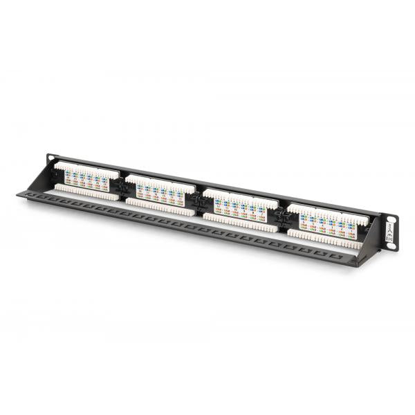 Digitus CAT 6 Class E Patch Panel - Unshielded 24-port RJ45 - 8P8C - LSA - 1U - Rack Mount [DN-91624U-CR]