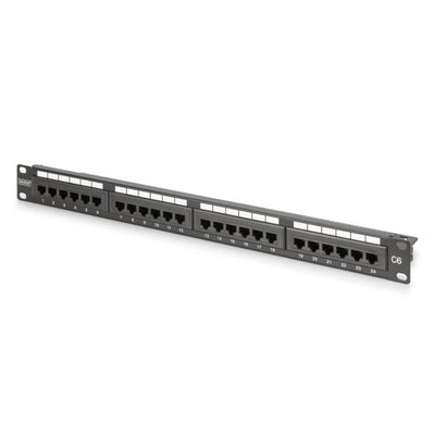 Digitus CAT 6 Class E Patch Panel - Unshielded 24-port RJ45 - 8P8C - LSA - 1U - Rack Mount [DN-91624U-CR]