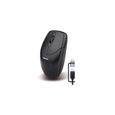 Hamlet XMICEU2-CX mouse Casa Ambidestro USB Type-A + USB Type-C Ottico 1000 DPI [XMICEU2-CX]