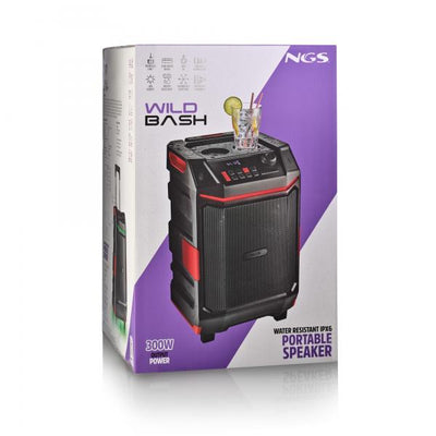 NGS WILD BASH: ALTOPARLANTE PREMIUM PORTATILE DA 300W COMPATIBILE CON TECNOLOGIA BLUETOOTH/USB/AUX. [WILD BASH]