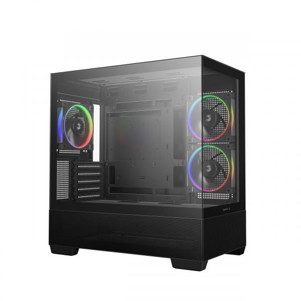 DEEPCOOL CASE MATX CG380 3F NERO PANORAMIC 3ARGB 2TG 360mm AIO [R-CG380-BKAGM3-G]