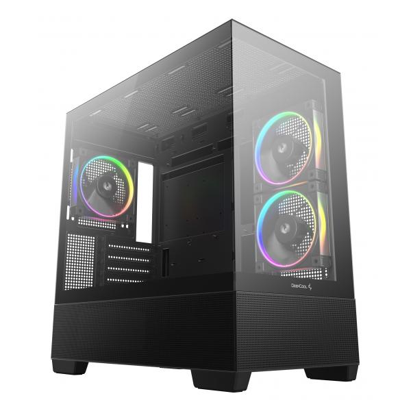 DEEPCOOL CASE MATX CG380 3F NERO PANORAMIC 3ARGB 2TG 360mm AIO [R-CG380-BKAGM3-G]
