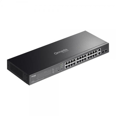 TP-Link - ES228GP- "Omada 28-Port Gigabit Easy Managed Switch with 24-Port PoE+ PORT: 24 Gigabit PoE+ Ports, 2x Gigabit Non-PoE Ports, 2 Gigabit SFP Ports SPEC: 802.3at/af, 250W PoE Power, 1U 19-inc [ES228GP]