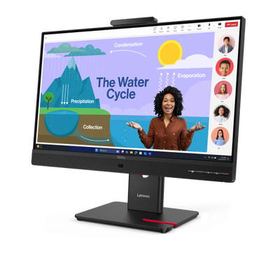 LENOVO MONITOR 23,8 LED IPS 16:9 FHD 6 MS 250 CDM, PIVOT, USB-C DOCK, WEBCAM, DP/HDMI, MULTIMEDIALE, T24D-4v [64B7UAT1EU]