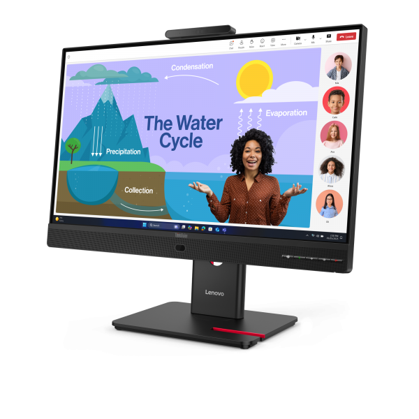 LENOVO MONITOR 23,8 LED IPS 16:9 FHD 6 MS 250 CDM, PIVOT, USB-C DOCK, WEBCAM, DP/HDMI, MULTIMEDIALE, T24D-4v [64B7UAT1EU]