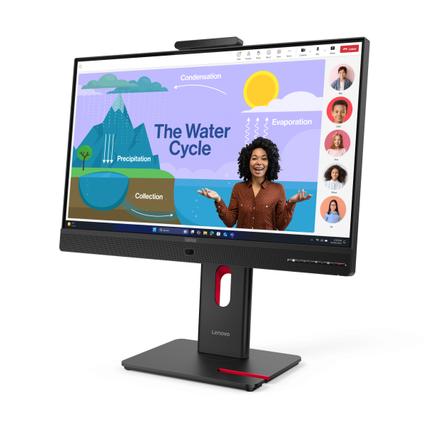 LENOVO MONITOR 23,8 LED IPS 16:9 FHD 6 MS 250 CDM, PIVOT, USB-C DOCK, WEBCAM, DP/HDMI, MULTIMEDIALE, T24D-4v [64B7UAT1EU]