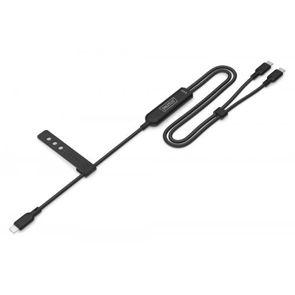 Digitus USB -C 2-in-1 - Charging Cable - 140W - 1.8m - Black [AK-300170-018-S]