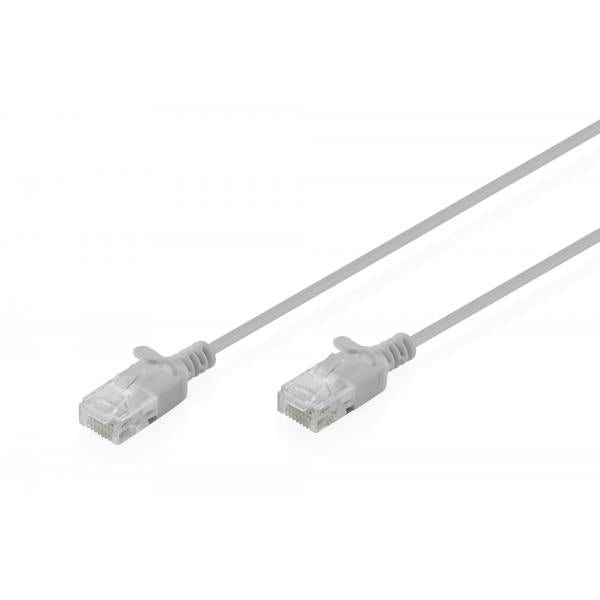 Digitus CAT 6 U-UTP slim patch cord - Cu - LSZH AWG 32/7 - Length 3m - Grey [DK-1618-030S]