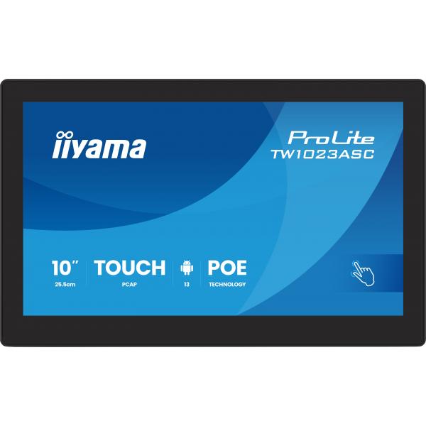 iiyama TW1023ASC-B3P visualizzatore di messaggi Design chiosco 25,6 cm (10.1") Wi-Fi 385 cd/m WXGA Nero Touch screen Processore integrato Android 24/7 [TW1023ASC-B3P]