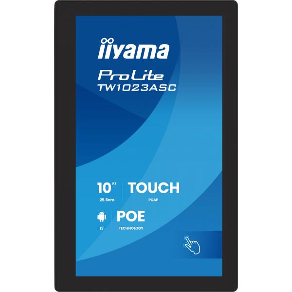 iiyama TW1023ASC-B3P visualizzatore di messaggi Design chiosco 25,6 cm (10.1") Wi-Fi 385 cd/m WXGA Nero Touch screen Processore integrato Android 24/7 [TW1023ASC-B3P]