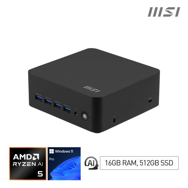 MSI Cubi Z AI 8M-013EU AMD Ryzen 5 8645HS 16 GB DDR5-SDRAM 512 GB SSD Windows 11 Pro Mini PC Nero [CUBIZAI8M-013EU]