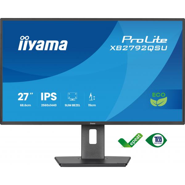 iiyama ProLite XB2792QSU-B1 Monitor PC 68,6 cm (27") 2560 x 1440 Pixel Quad HD LED Nero [XB2792QSU-B1]