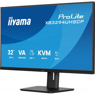 Iiyama Prolite 32 inch - 4K LED Monitor - USB-C Dock - KVM Switch - 3840x2160 [XB3294UHSCP-B1]