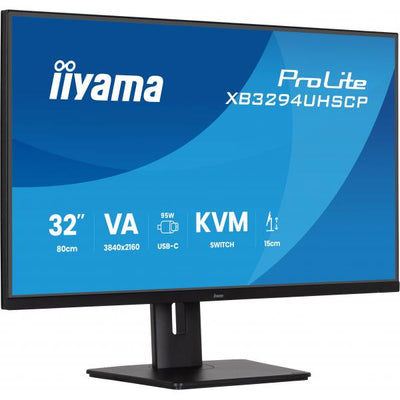 Iiyama Prolite 32 inch - 4K LED Monitor - USB-C Dock - KVM Switch - 3840x2160 [XB3294UHSCP-B1]
