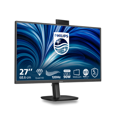 PHILIPS MONITOR 27 LED IPS QHD 16:9 4MS 350 CDM, PIVOT, USB-C HUB, WEBCAM, DP/HDMI, MULTIMEDIALE [27B2U3601H]