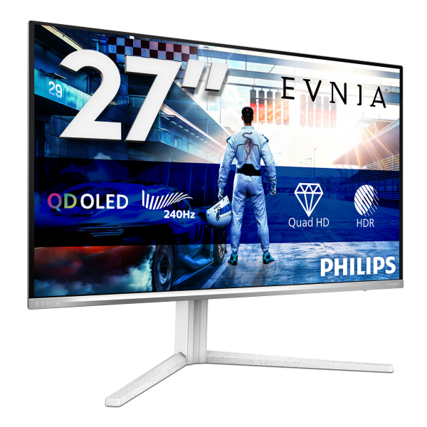 Philips Evnia 6000 27M2N6501L/00 Monitor PC 67,3 cm (26.5") 2560 x 1440 Pixel Quad HD QD-OLED Bianco [27M2N6501L/00]