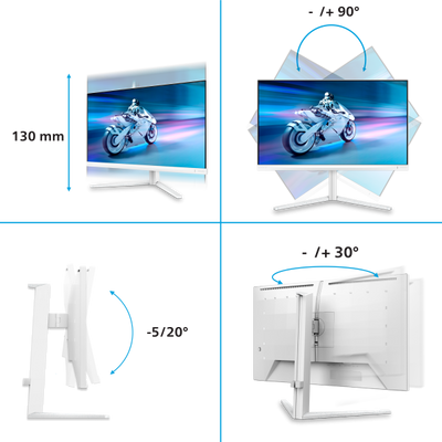 Philips Evnia 6000 27M2N6501L/00 Monitor PC 67,3 cm (26.5") 2560 x 1440 Pixel Quad HD QD-OLED Bianco [27M2N6501L/00]