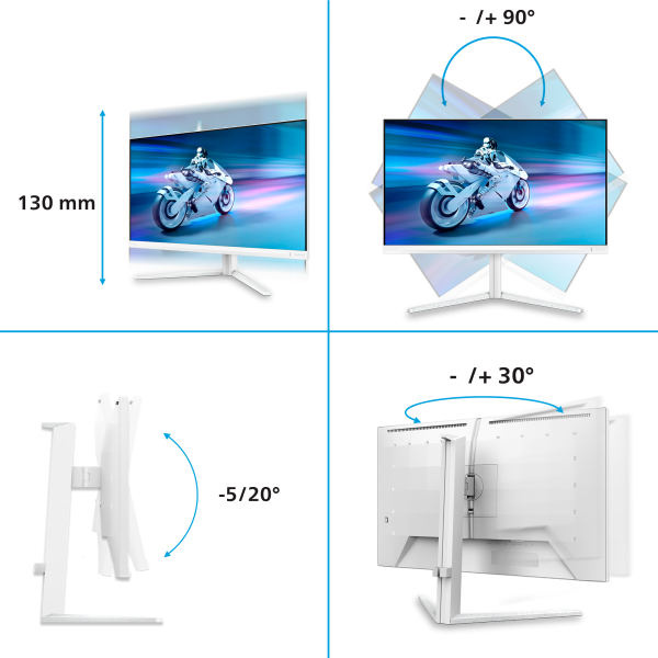 Philips Evnia 6000 27M2N6501L/00 Monitor PC 67,3 cm (26.5") 2560 x 1440 Pixel Quad HD QD-OLED Bianco [27M2N6501L/00]