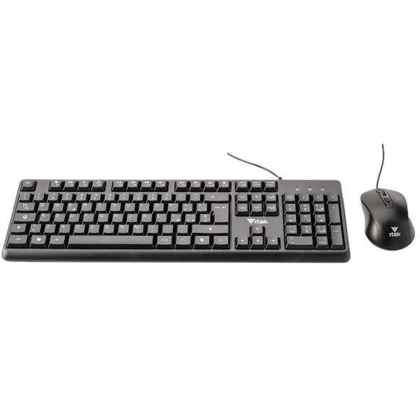 ITEK TASTIERA + MOUSE DEC C01 USB MOUSE OTTICO 3600DPI TASTIERA MEMBRANA 105 TASTI CAVO 1.5M [ITKMDECC01]