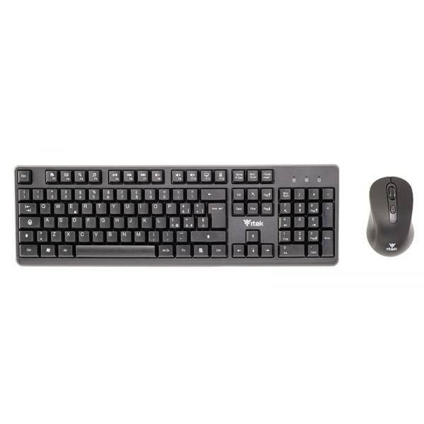 ITEK TASTIERA + MOUSE DEC W01 WIRELESS 2.4G MOUSE OTTICO 1600DPI TASTIERA MEMBRANA 105 TAST [ITKMDECW01]