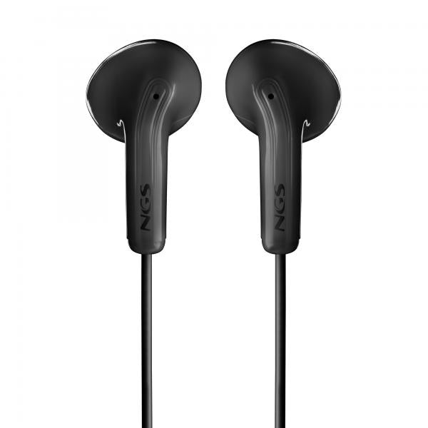 NGS CROSS GLIDE BLACK: Auricolari a bottone con microfono e controllo del volume. Pulsante multifunz [CROSS GLIDE BLACK]