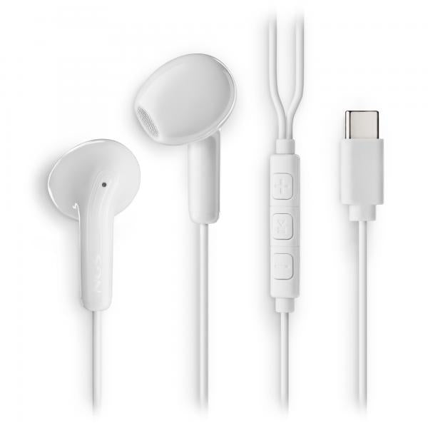 NGS CROSS GLIDE WHITE: Auricolari a bottone con microfono e controllo del volume. Pulsante multifunz [CROSS GLIDE WHITE]