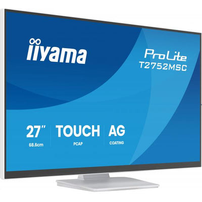iiyama ProLite T2752MSC-W1AG Monitor PC 68,6 cm (27") 1920 x 1080 Pixel Full HD LCD Touch screen Bianco [T2752MSC-W1AG]