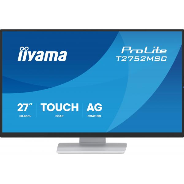 iiyama ProLite T2752MSC-W1AG Monitor PC 68,6 cm (27") 1920 x 1080 Pixel Full HD LCD Touch screen Bianco [T2752MSC-W1AG]