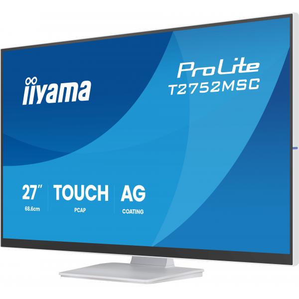 iiyama ProLite T2752MSC-W1AG Monitor PC 68,6 cm (27") 1920 x 1080 Pixel Full HD LCD Touch screen Bianco [T2752MSC-W1AG]