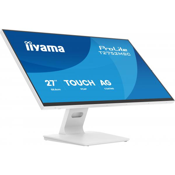 iiyama ProLite T2752MSC-W1AG Monitor PC 68,6 cm (27") 1920 x 1080 Pixel Full HD LCD Touch screen Bianco [T2752MSC-W1AG]