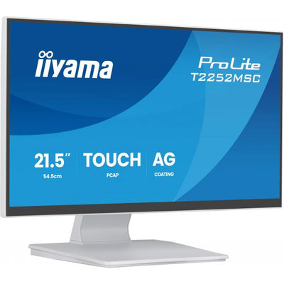 iiyama ProLite T2252MSC-W2AG Monitor PC 54,6 cm (21.5") 1920 x 1080 Pixel Full HD LCD Touch screen Bianco [T2252MSC-W2AG]