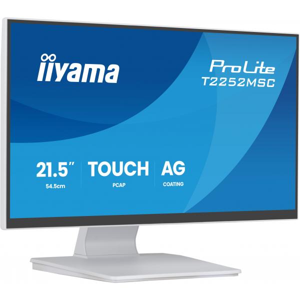 iiyama ProLite T2252MSC-W2AG Monitor PC 54,6 cm (21.5") 1920 x 1080 Pixel Full HD LCD Touch screen Bianco [T2252MSC-W2AG]