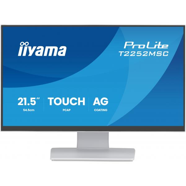iiyama ProLite T2252MSC-W2AG Monitor PC 54,6 cm (21.5") 1920 x 1080 Pixel Full HD LCD Touch screen Bianco [T2252MSC-W2AG]