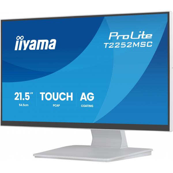 iiyama ProLite T2252MSC-W2AG Monitor PC 54,6 cm (21.5") 1920 x 1080 Pixel Full HD LCD Touch screen Bianco [T2252MSC-W2AG]