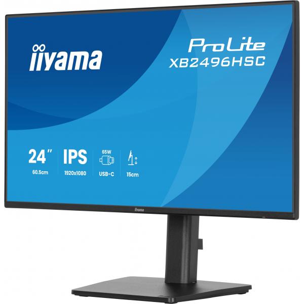 Iiyama ProLite 24 inch - Full HD IPS LED Monitor - 1920x1080 - HAS / Pivot [XB2496HSC-B1]