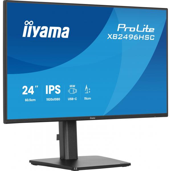Iiyama ProLite 24 inch - Full HD IPS LED Monitor - 1920x1080 - HAS / Pivot [XB2496HSC-B1]