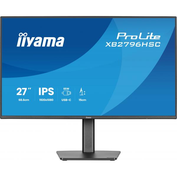 Iiyama ProLite 27 inch - Full HD IPS LED Monitor - 1920x1080 - HAS / Pivot [XB2796HSC-B1]