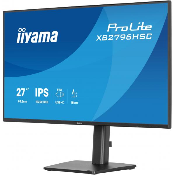 Iiyama ProLite 27 inch - Full HD IPS LED Monitor - 1920x1080 - HAS / Pivot [XB2796HSC-B1]
