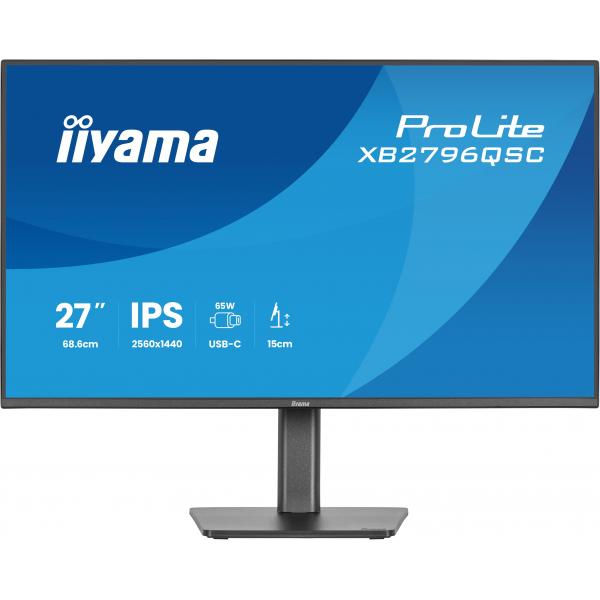 Iiyama ProLite 27 inch - QHD IPS LED Monitor - 2560x1440 - HAS / Pivot [XB2796QSC-B1]