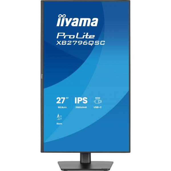 Iiyama ProLite 27 inch - QHD IPS LED Monitor - 2560x1440 - HAS / Pivot [XB2796QSC-B1]