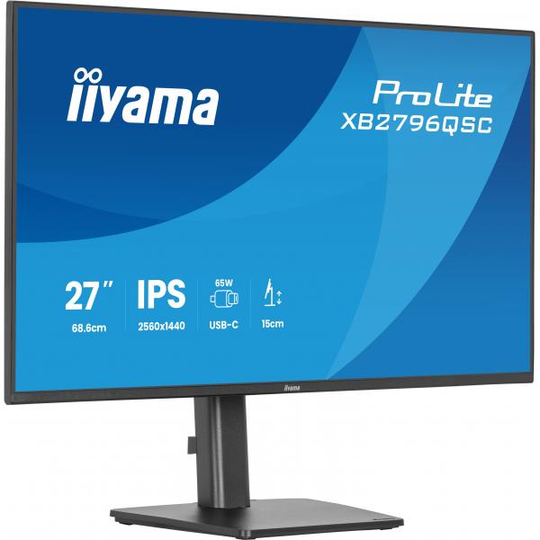 Iiyama ProLite 27 inch - QHD IPS LED Monitor - 2560x1440 - HAS / Pivot [XB2796QSC-B1]