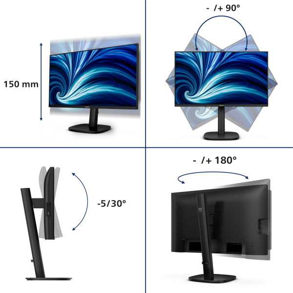 Philips 24B2U3601 Monitor PC 60,5 cm (23.8") 2560 x 1440 Pixel Quad HD LCD Nero [24B2U3601/00]