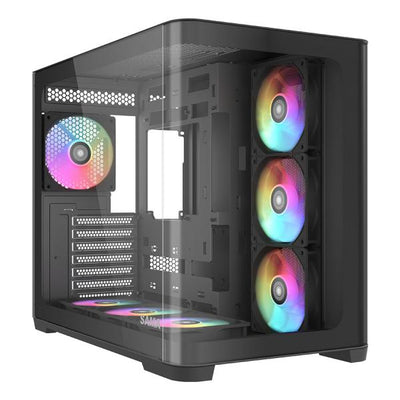 SAMA MID TOWER V60 BLACK DOPPIA CAMERA 2*TG 7*FAN 120mm ARGB PWM [V60-BKADA7X1-GL]