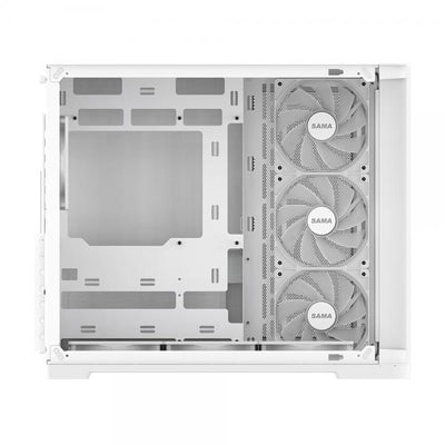 SAMA MID TOWER V60 WHITE DOPPIA CAMERA 2*TG 7*FAN WHITE120mm ARGB PWM [V60-WHADA7X1-GL]